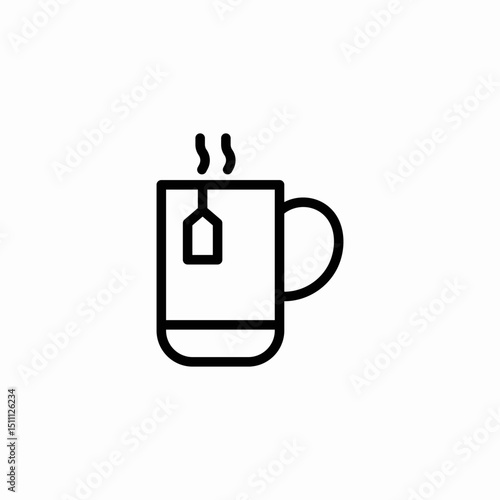 single tea icon sign vector