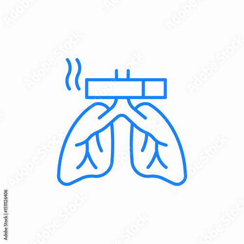 smoking lungs icon sign vector