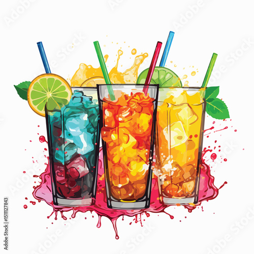 Professional Cocktail and Beverage Vector Illustration for Bar and Restaurant Promotion