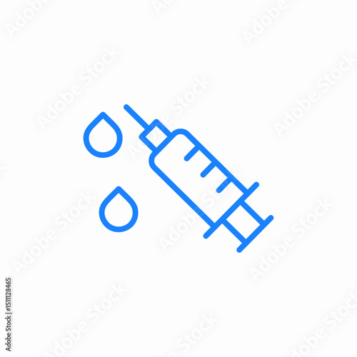 syringe droplets icon sign vector