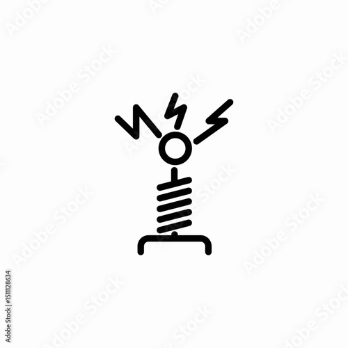 tesla coil icon sign vector