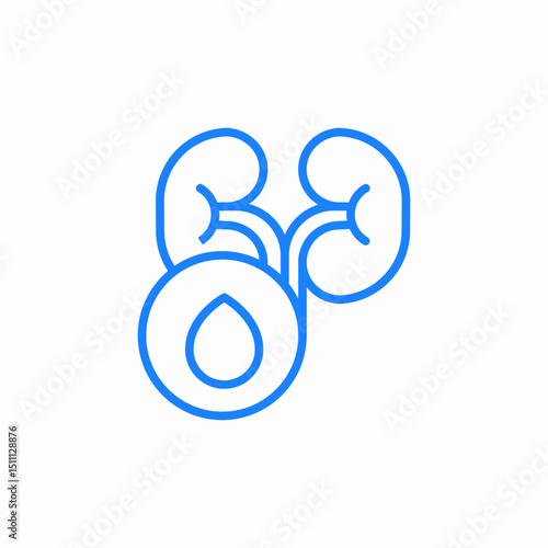 two kidneys icon sign vector