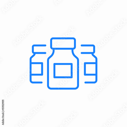 vaccine bottles icon sign vector