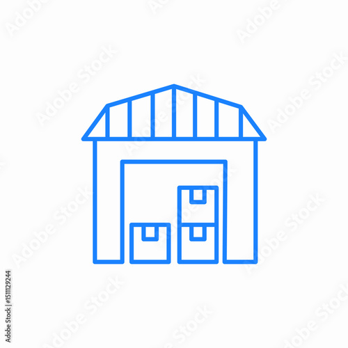 warehouse building icon sign vector