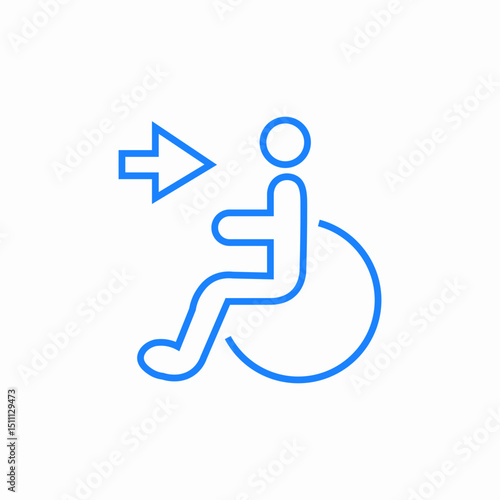 wheelchair exit icon sign vector