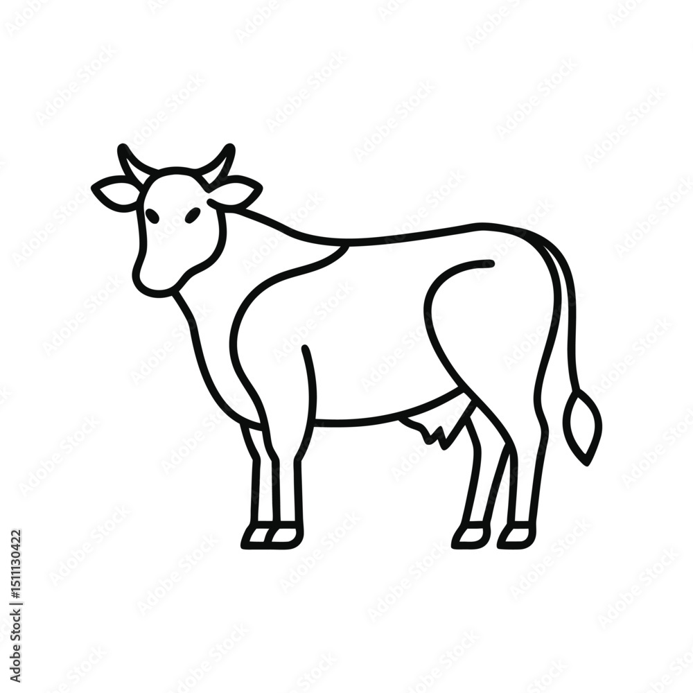 Fototapeta premium cow outline icon on white background