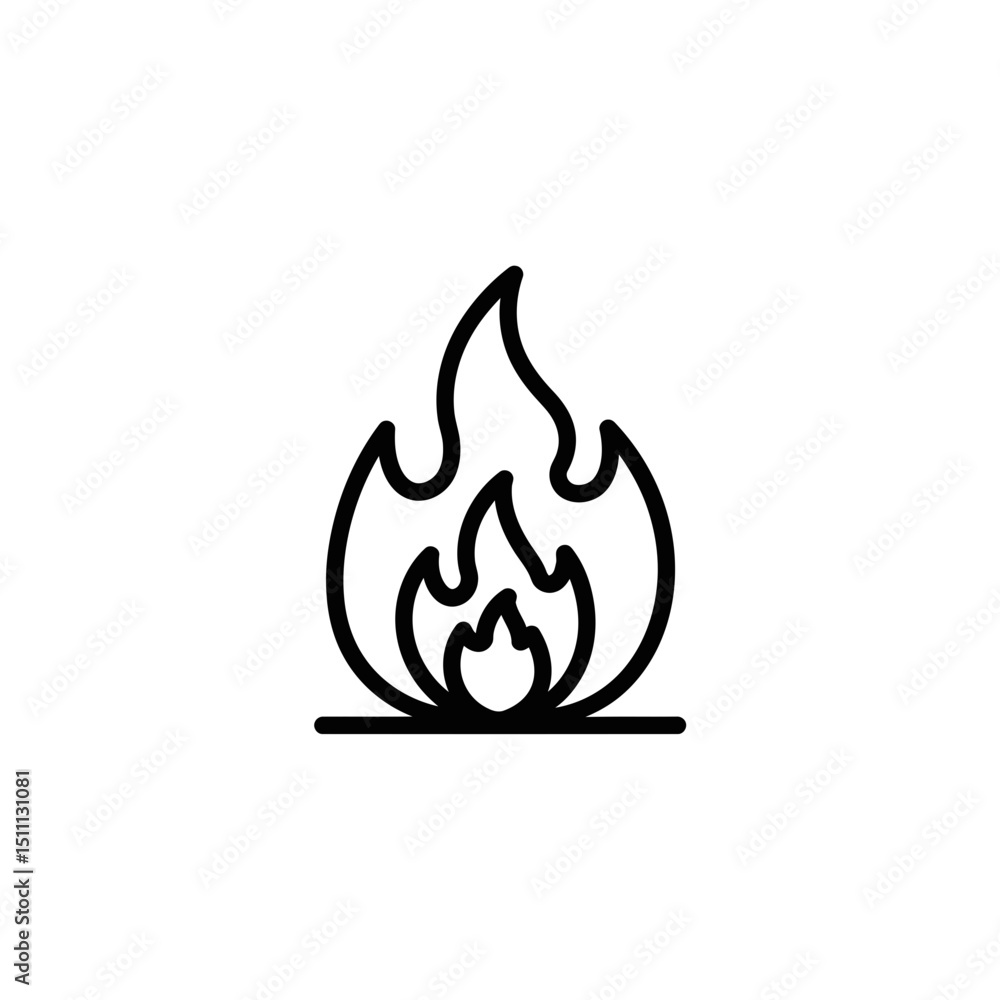 Flame icon symbolizing fire safety and energy Flame icon symbolizing fire safety and energy