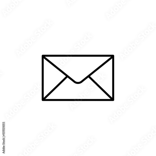 Email icon in simple line art style on white background  