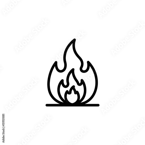 Flame icon symbolizing fire safety and energy  