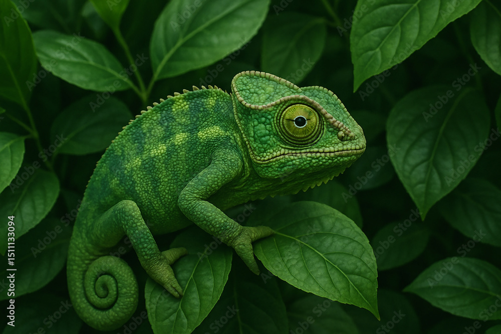 Fototapeta premium chameleon on a branch