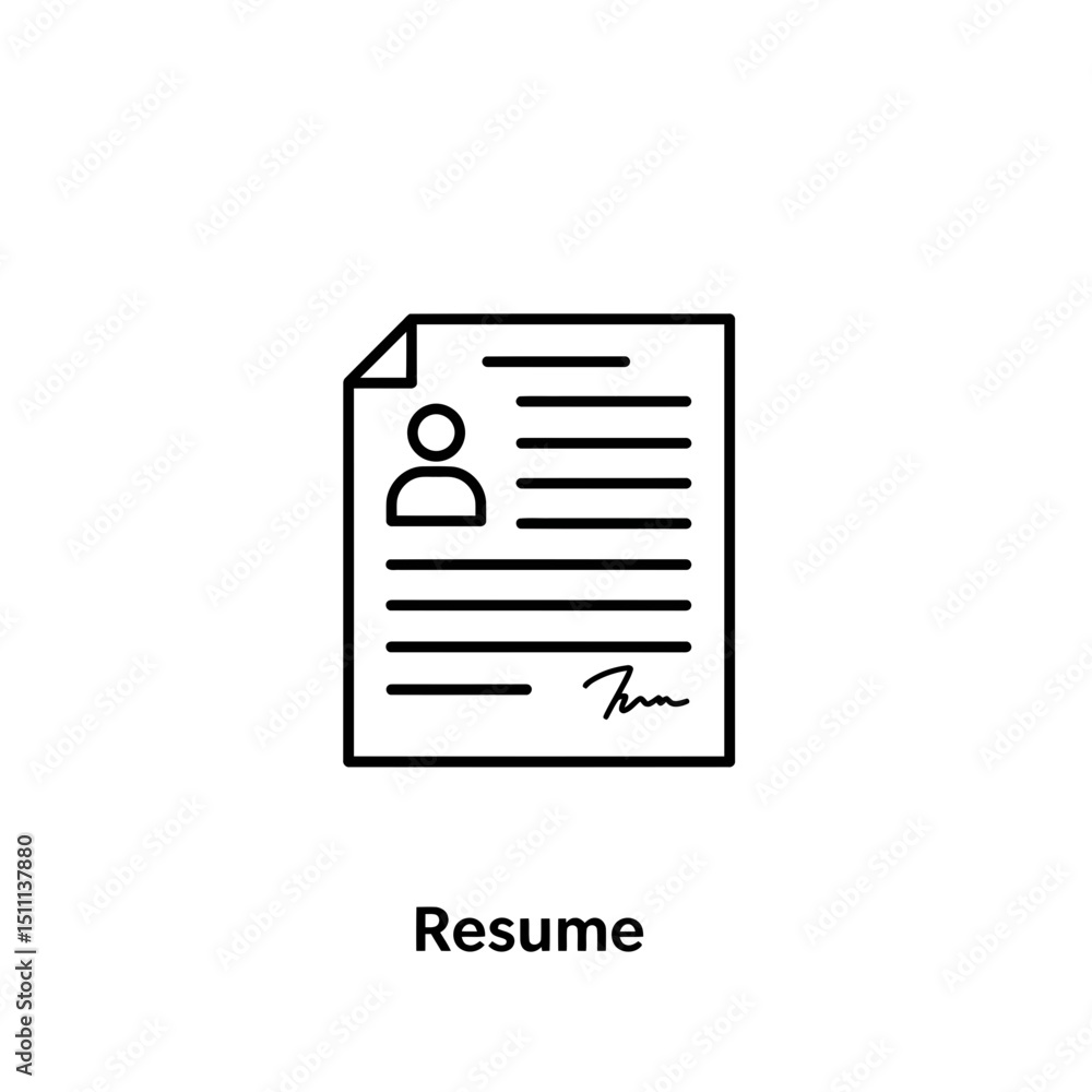 Resume document featuring profile icon and text layout Resume document featuring profile icon and text layout