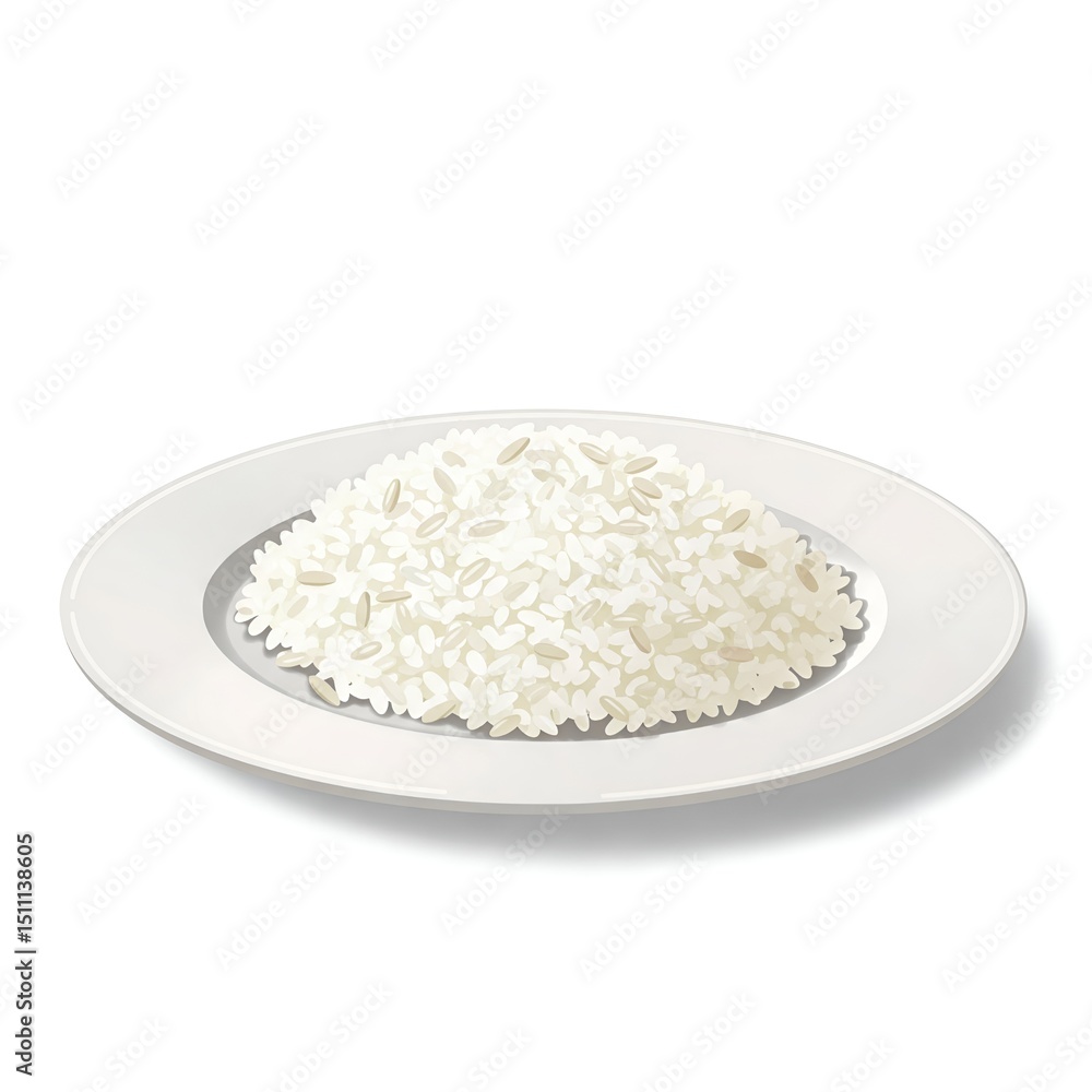 white rice on a plate white rice on a plate