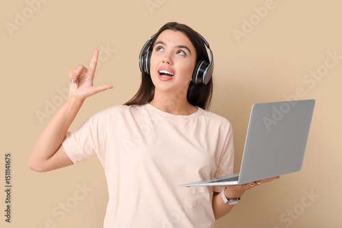 Happy young female programm...