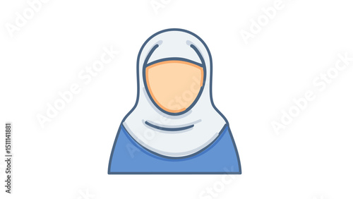 Trendy Muslim Woman with Hijab Vector
