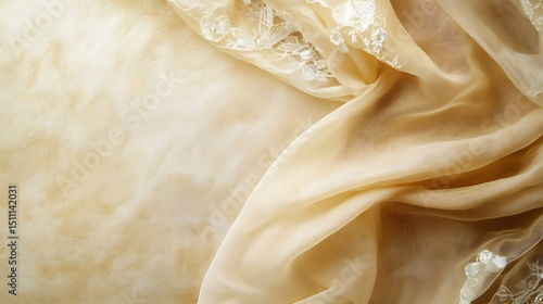 Wallpaper Mural Light gold sheer fabric with lace Torontodigital.ca