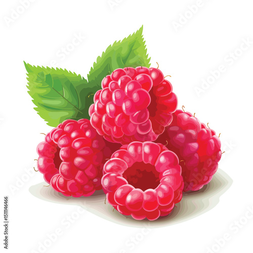 Vibrant Raspberry Fruit Vector Illustration for Designs and Culinary Projects