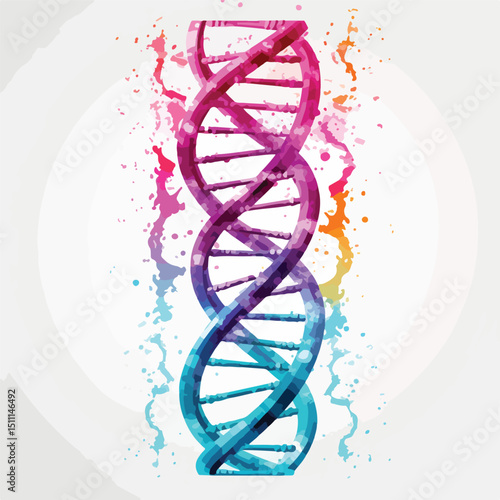 High-Quality Vector Illustration of DNA Molecule Structure for Genetics Research and Science Concepts
