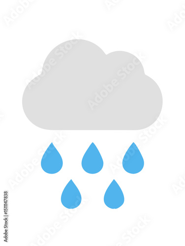 Minimal Rain Cloud with Raindrops