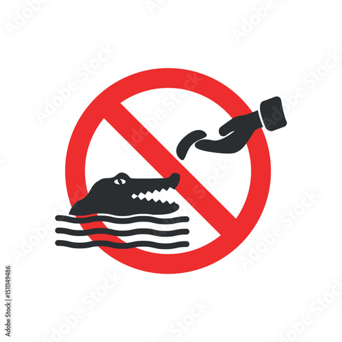 vector design no feeding crocodiles.