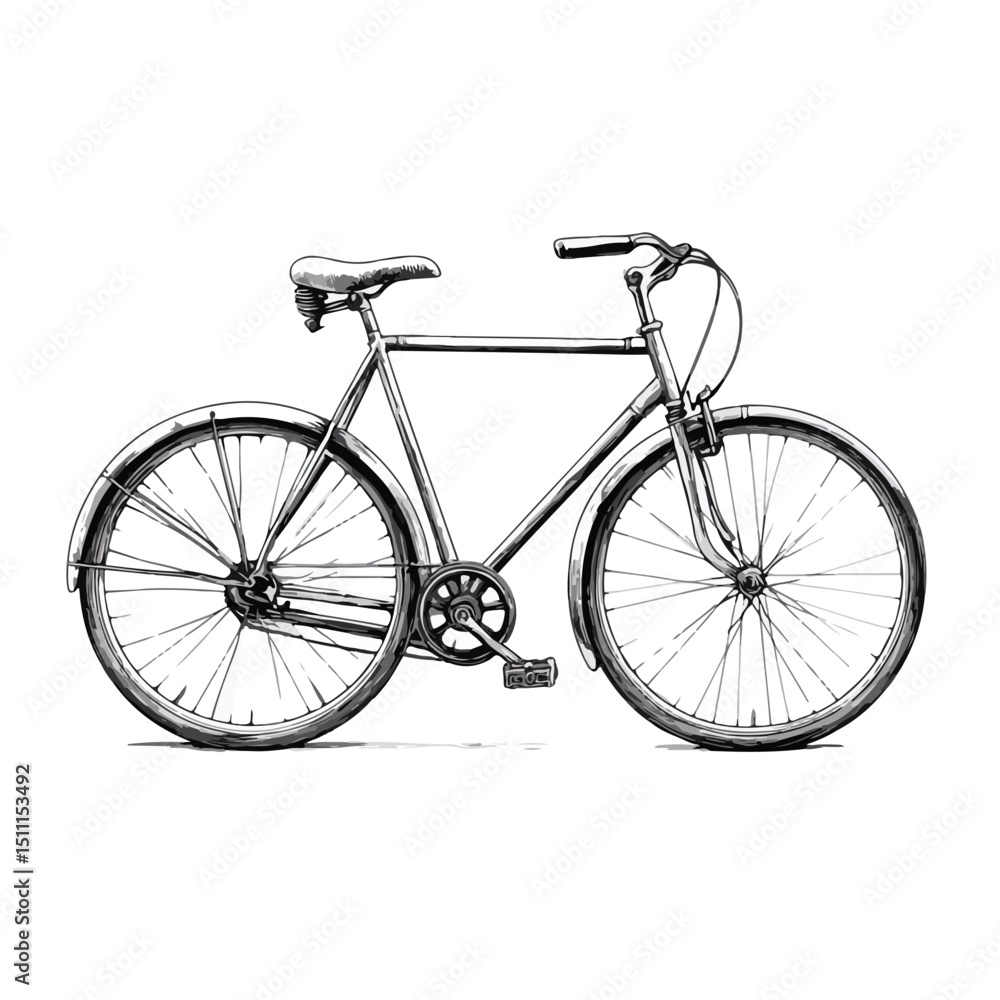 Fototapeta premium Classic Vintage Bicycle Symbol Vector Illustration for Isolated Designs