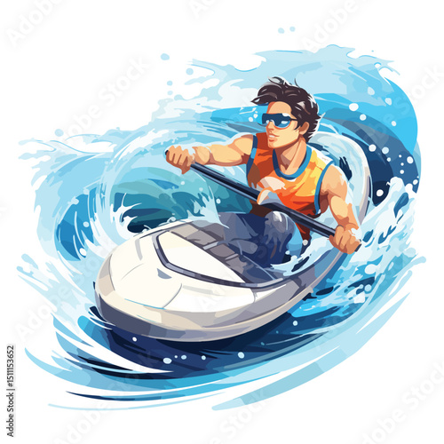 Professional Water Sports Concept Vector Illustration for Marketing Materials