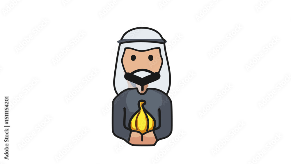 Traditional Arab Man with Agal Vector
Traditional Arab Man with Agal Vector