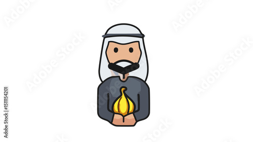 Traditional Arab Man with Agal Vector
