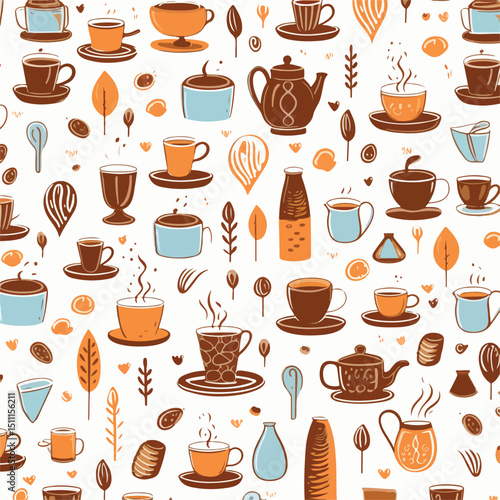 Professional Fresh Coffee Products Pattern Background Vector Illustration
