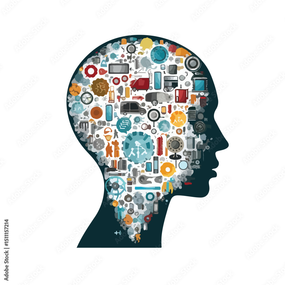 Professional Human Head and Icon Set Design Vector for Creative Projects Professional Human Head and Icon Set Design Vector for Creative Projects