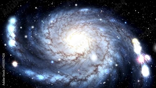 Cosmic Dance of Stars: A breathtaking view of a spiral galaxy, swirling with celestial bodies and radiant energy, invites viewers into the boundless expanse of the cosmos.