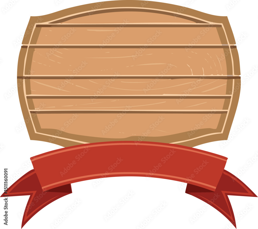 Naklejka premium set of board wood with ribbon