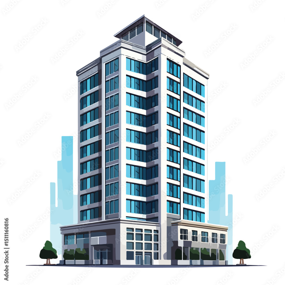 Modern Tall Building Icon Vector Illustration for Graphic Design Projects Modern Tall Building Icon Vector Illustration for Graphic Design Projects