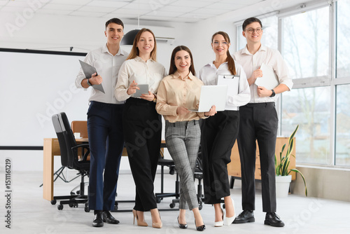 Business people with laptop...