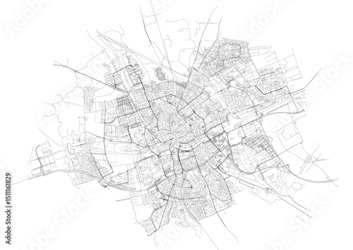 Vector Map of Groningen Highways – Detailed Road Network for Urban Planning, Infrastructure Development, and GIS Mapping Projects