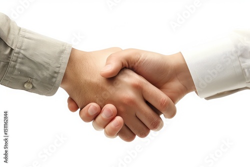Wallpaper Mural Two hands clasped in a handshake, isolated on white Torontodigital.ca