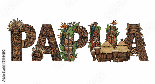 Papua Culture Art Decorative Inscription Papua New Guinea