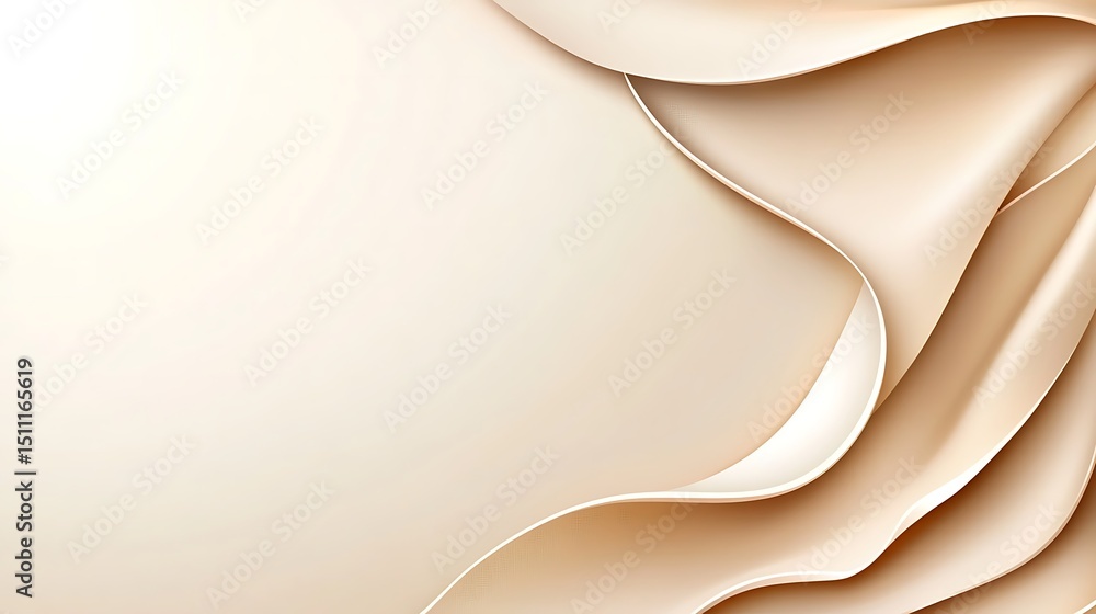 Fototapeta premium Beige flowing fabric folds
