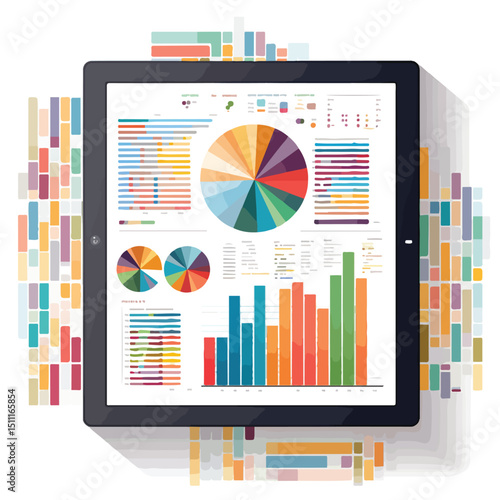 Professional Spreadsheet and Global Document Infographic on Tablet Icon