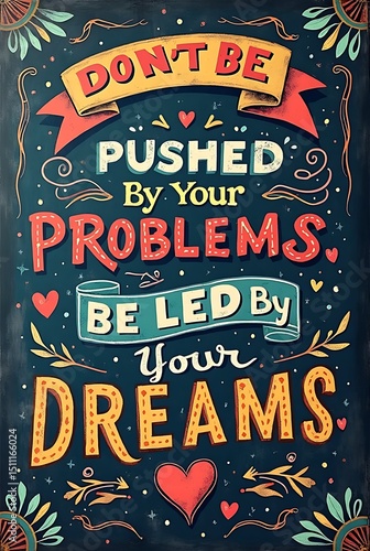 design illustration in chalkboard style of  motivational quote