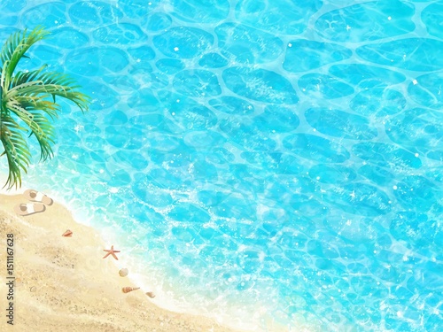 Photography tropical beach background-Beautiful frame illustration of summer sandy beach and