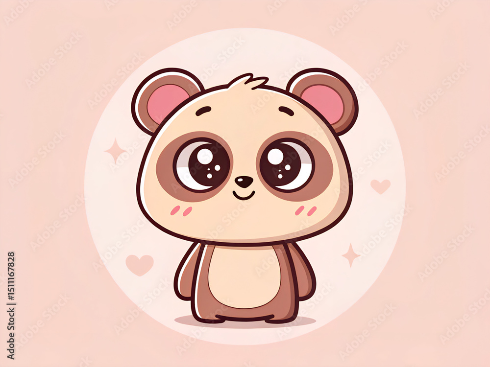 Obraz premium teddy bear with pink heart. cartoon, animal, pig, baby, vector, bear, illustration, pink, fun, teddy, love, design, toy, funny, art, pet, card, drawing, cute, character, icon, piggy, farm, smile, hear