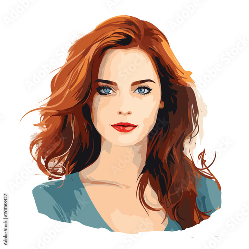Professional Vector Illustration of Young Woman Icon for Design Projects