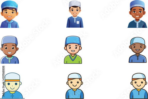 Muslim boy with prayer cap
