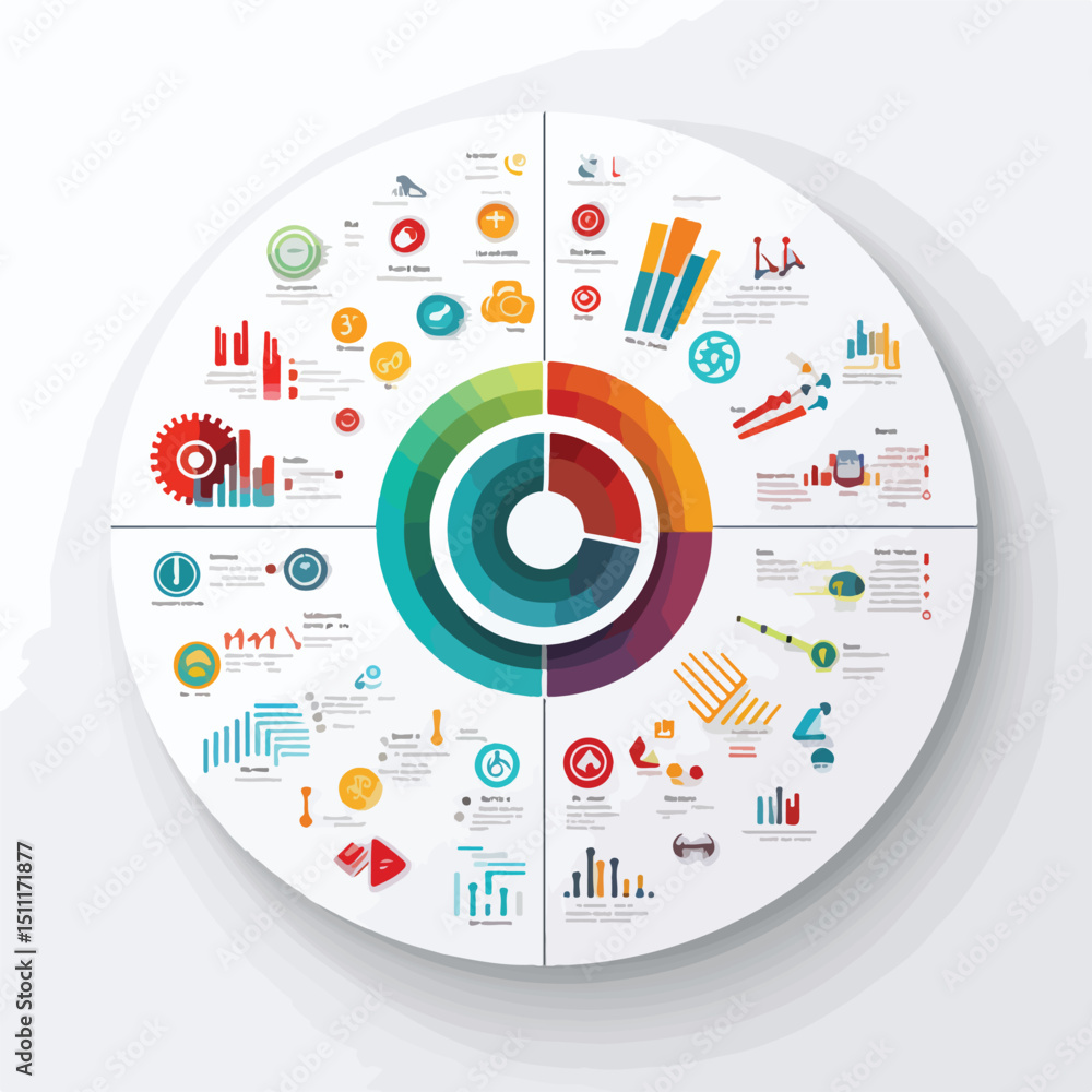 Fototapeta premium Professional Infographic Icon Design Vector Illustration Isolated on White Background