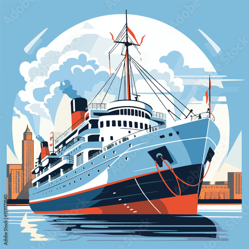 Wallpaper Mural Professional Industrial Ship Design Vector Illustration for Commercial Use Torontodigital.ca