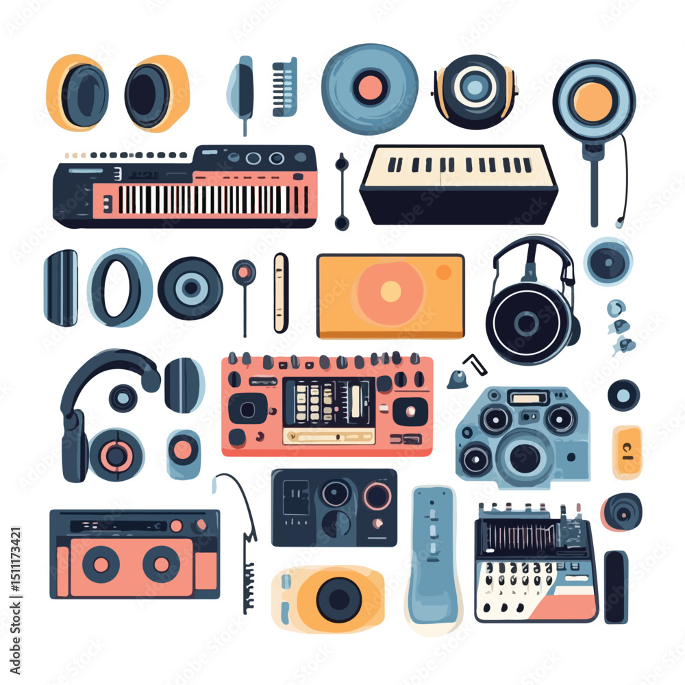 Fototapeta premium Professional Music and Sound Design Vector Illustration for Creative Projects