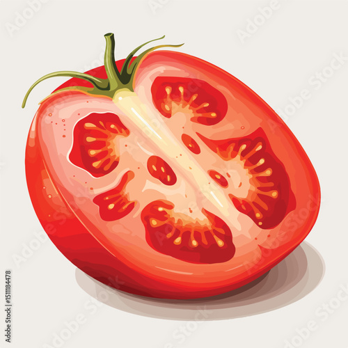 Professional Fresh Organic Tomato Ripe and Juicy Slice Icon for Culinary Designs