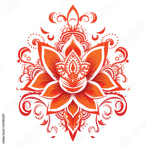 Detailed Hinduism Symbol Vector Illustration for Spiritual Designs and Decorations