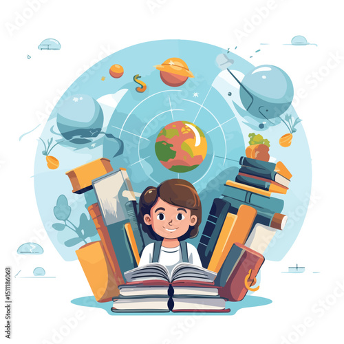 Cartoon Vector Illustration of Knowledge Education Concept for Learning and Development