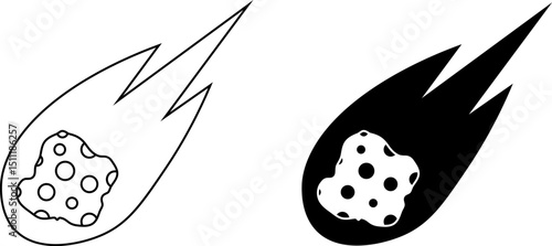 outline silhouette Comet icon set